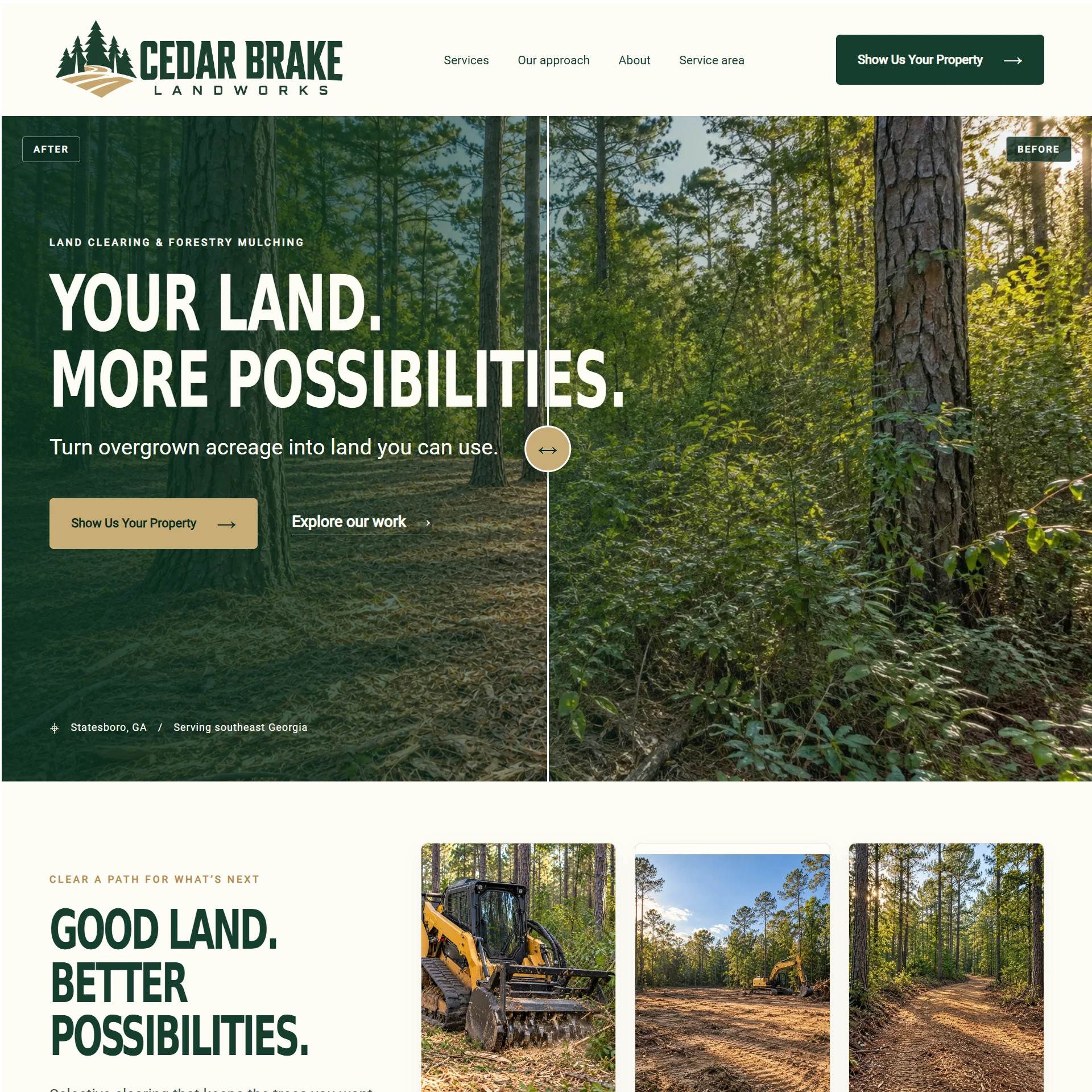 Cedar Brake Landworks website