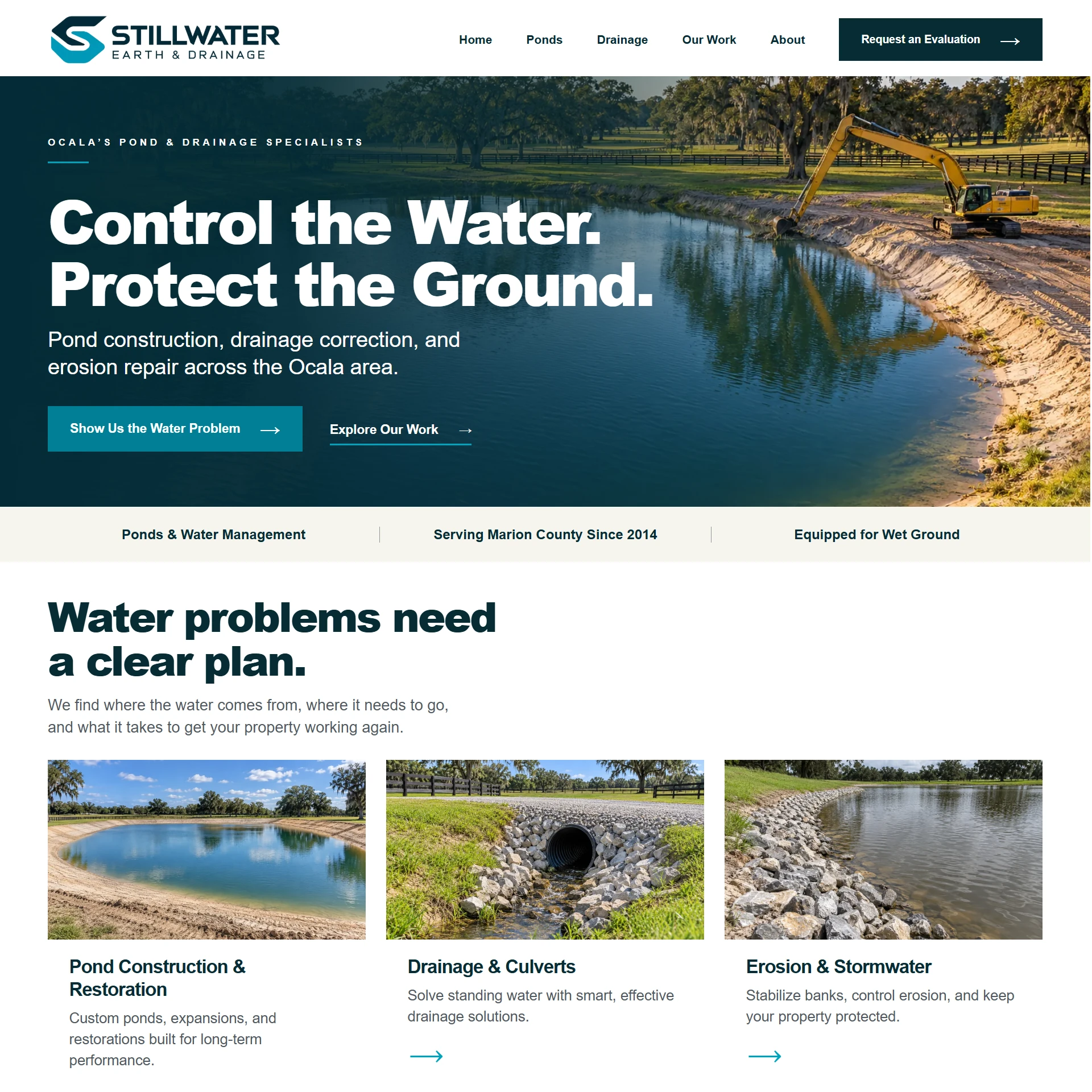 Stillwater Earth and Drainage website
